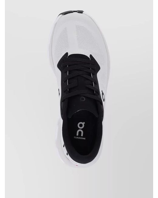 On Shoes White Mesh Upper Low Top Rubber Outsole Sneakers