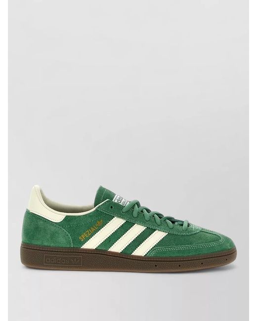 Adidas Originals Green Handball Spezial Suede Striped Low Sneakers for men