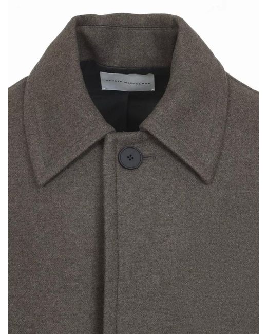 Studio Nicholson Brown Wool Long Relaxed-Fit Overcoat for men
