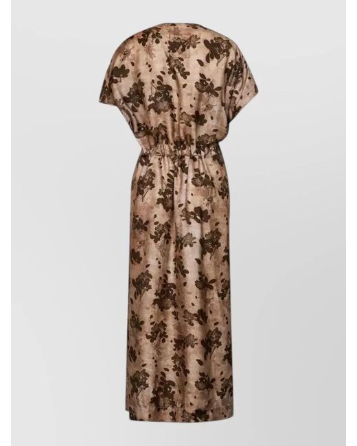 Uma Wang Natural Summer Beach Dress Ankle Length Print