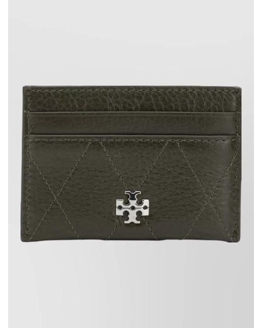 Tory Burch Green Leather Card Holder