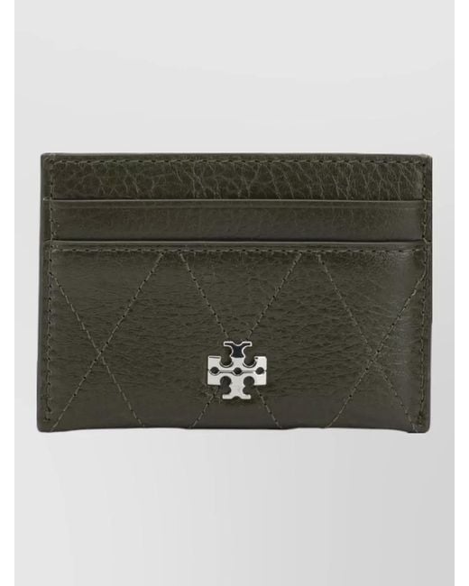 Tory Burch Green Quilted Keyring And Card Holder Accessory