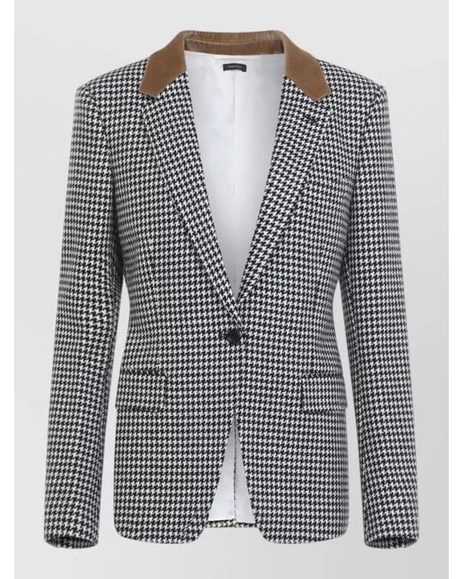 Tom Ford Blue Houndstooth Single Breasted Tailored Jacket