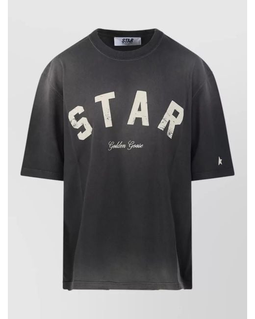 Golden Goose Deluxe Brand Black Cotton Relaxed Fit Printed T-Shirt