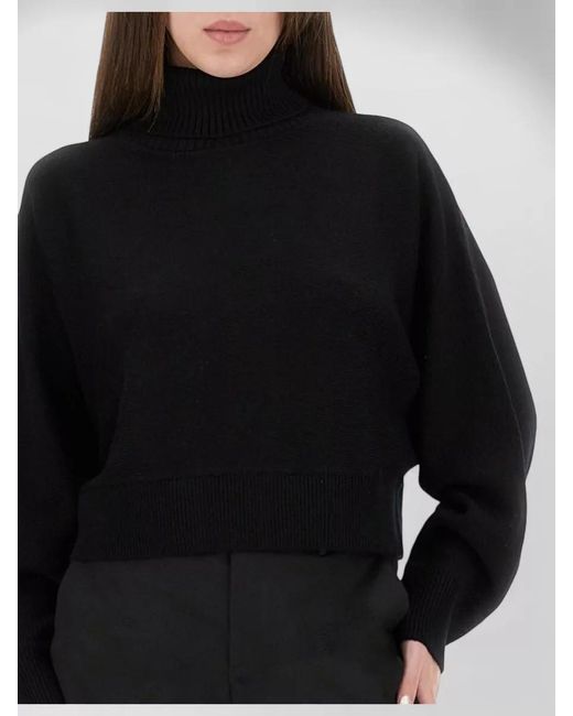 Michael Kors Black Wool Cropped Sweatshirt