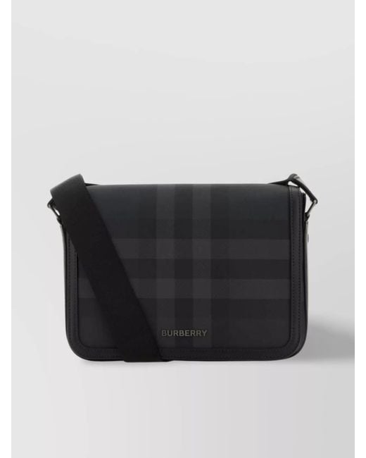 Burberry Black Small Crossbody Bag Printed Canvas for men