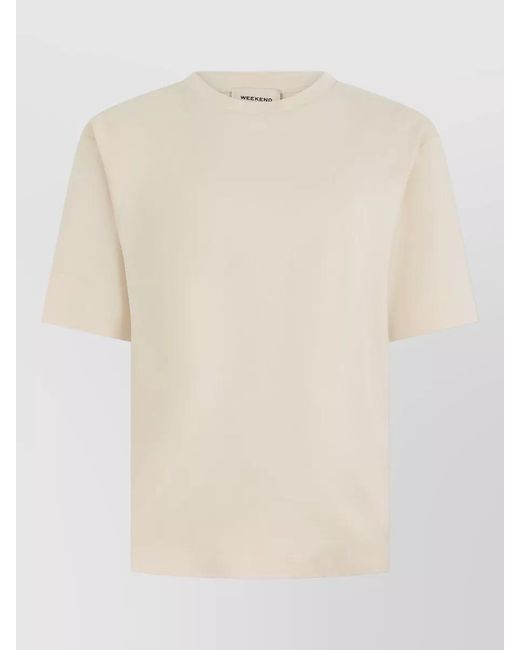 Weekend by Maxmara Natural Short Sleeve Crew Neck Cotton T Shirt