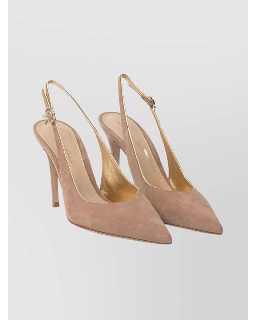 Gianvito Rossi Natural Suede Leather Slingback Sandals