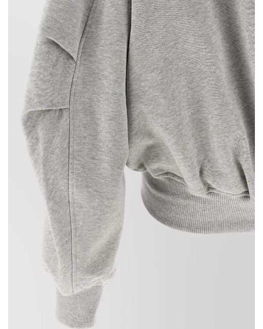 The Attico Gray Hooded Sweatshirt Featuring Distinctive Logo Detail