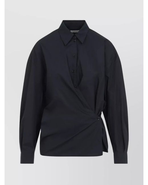 Lemaire Blue Straight Collar Twisted Shirt
