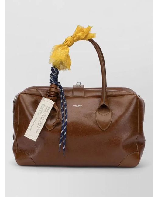 Golden Goose Deluxe Brand Brown Vita Large Shoulder Bag Detachable Strap