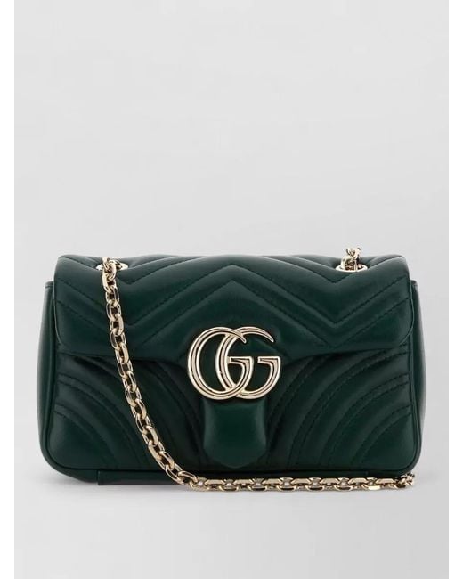Gucci Black Gg Marmont Small Nappa Leather Shoulder Bag