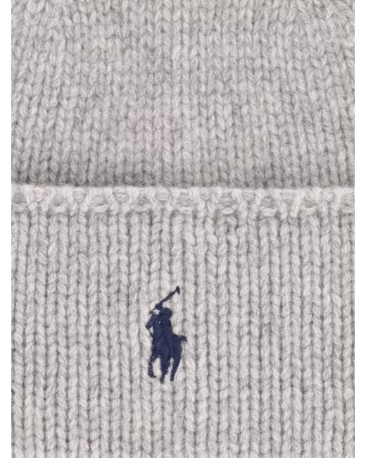 Polo Ralph Lauren Gray Stretch Fit Ribbed Knit Cuff Beanie