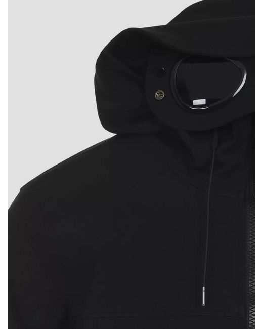 C P Company Blue Shell R Hooded Goggle Jacket for men