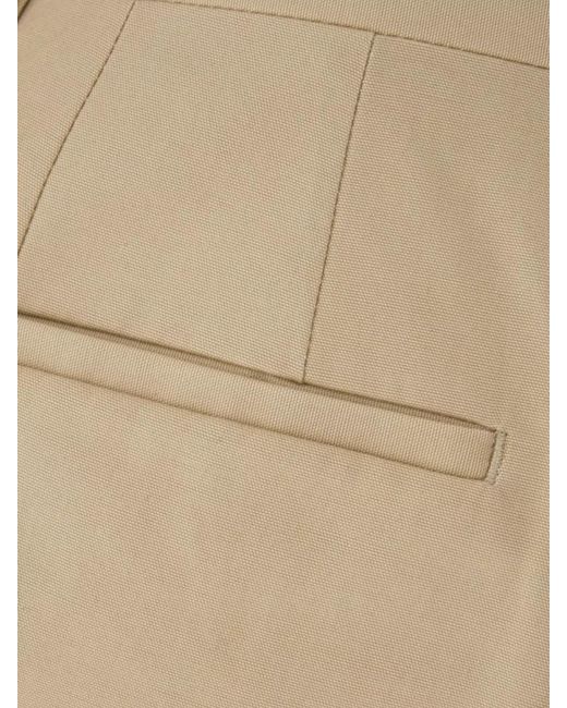 Ferragamo Natural Cotton Pleated Tailored Bermuda Shorts for men