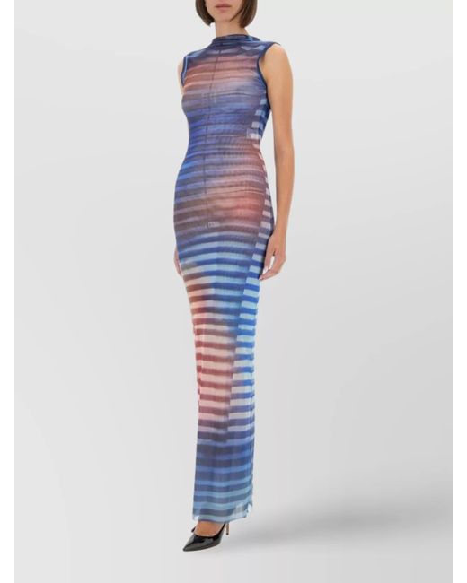 Jean Paul Gaultier Blue Slim-Fit Maxi Dress
