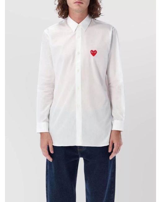 COMME DES GARÇONS PLAY White Heart Icon Shirt Long Sleeves