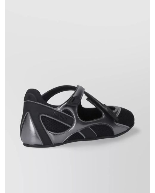 The Attico Black Mesh Ballerina Flats