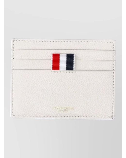 Thom Browne White Textured Finish Keyring And Card Holder