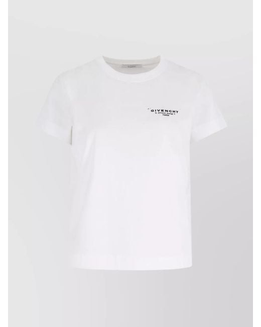 Givenchy White Cotton Logo Print Short Sleeve T-Shirt