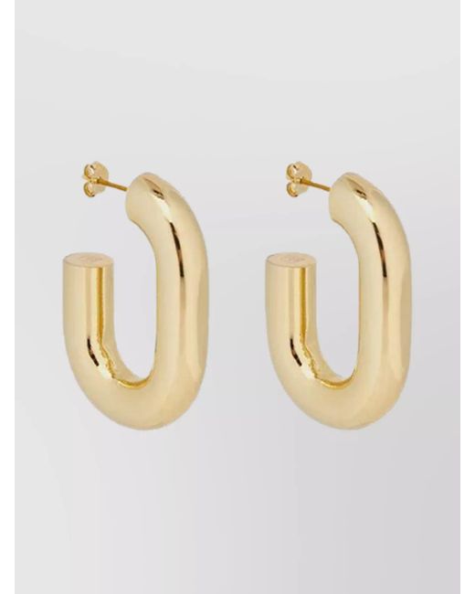 Rabanne Metallic Polished Brass Hoop Earrings