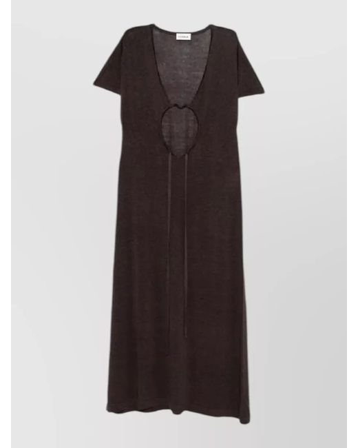 P.A.R.O.S.H. Brown Beach Dress Cut Out Maxi
