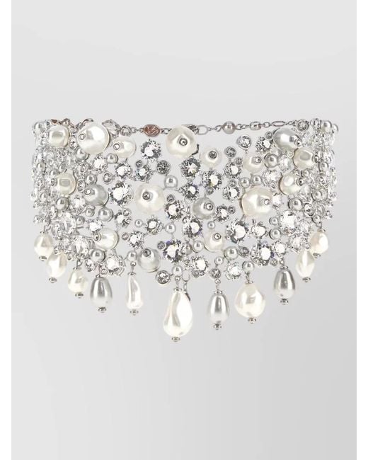 Swarovski Multicolor Metal Constella Bracelet Adjustable Chain Crystals Pearls