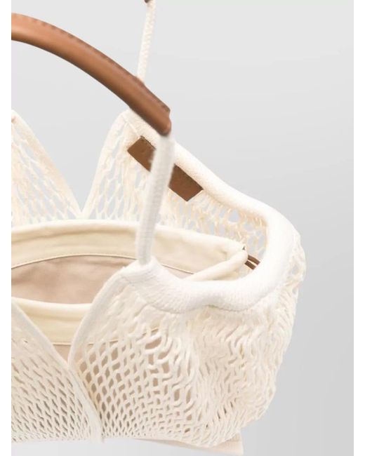 Hereu Natural Leather Knit Tote Bag