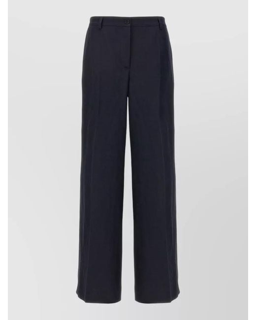 P.A.R.O.S.H. Blue Raisa Tailored Pants Belt Loops Pockets