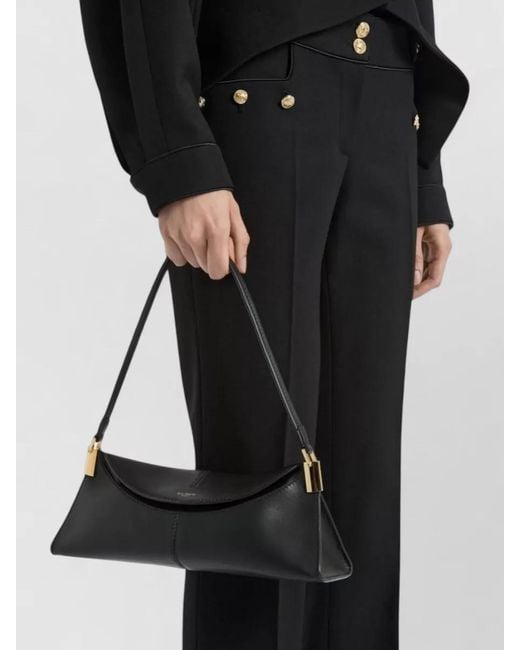 Balmain Black Small Leather Shoulder Bag