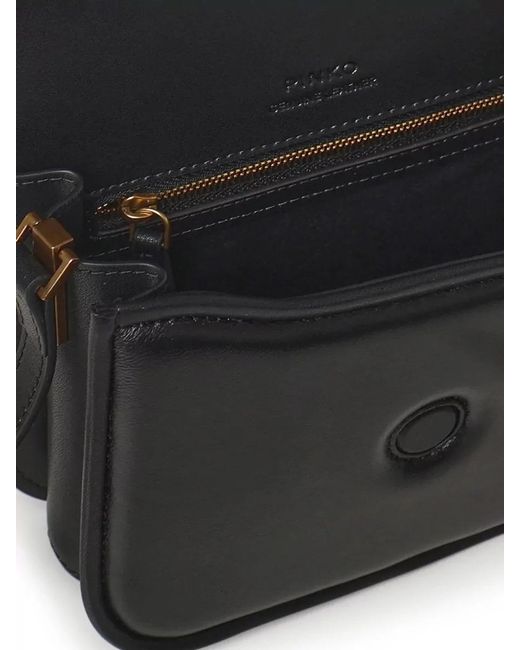 Pinko Black Shoulder Bag Tone Hardware Adjustable Strap