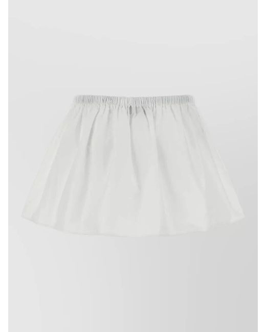 Miu Miu Gray Cotton Mini A-Line Skirt
