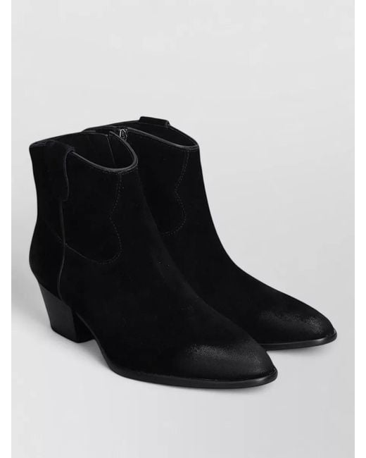 Ash Black Suede Leather Lace-Up Shoes