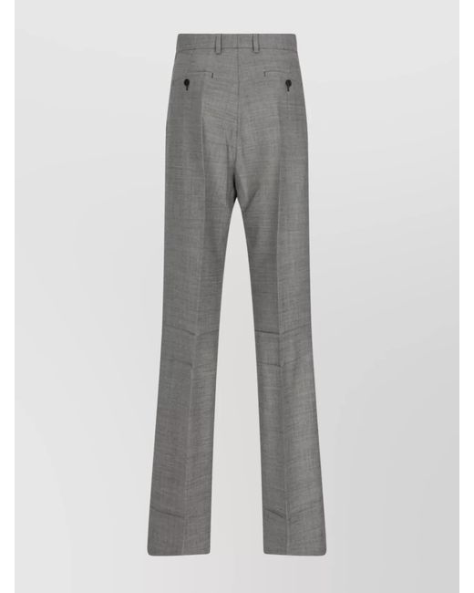 Prada Gray Wool Straight-Leg Trousers