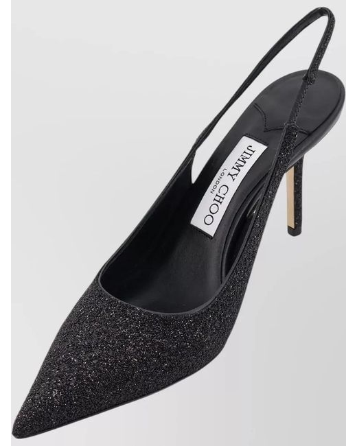 Jimmy Choo Black Love Pumps Glitter Effect Pointed Toe
