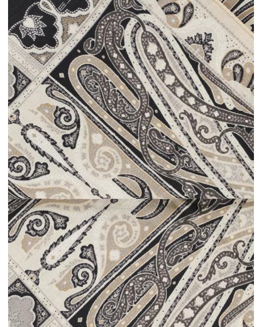 Etro Multicolor Rectangular Scarf Fantasy Motif Fringed Edges