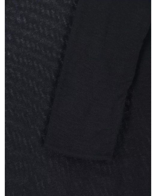 Saint Laurent Blue Crew Neck Dress Knotted Detail Maxi