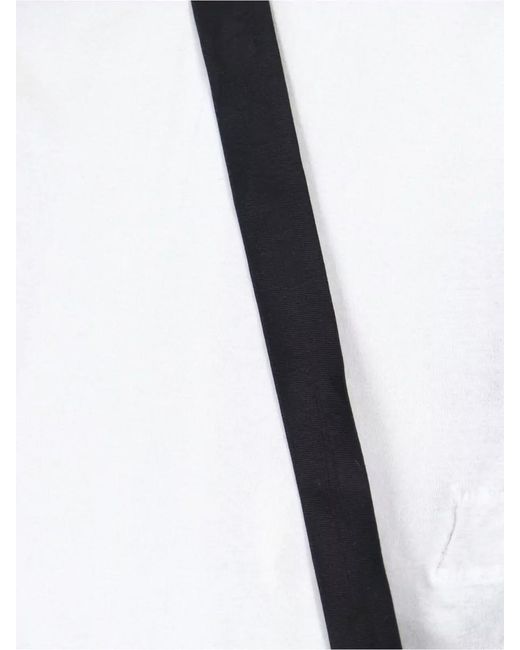 Rick Owens White Asymmetric Hem Top Contrast Strap Racerback
