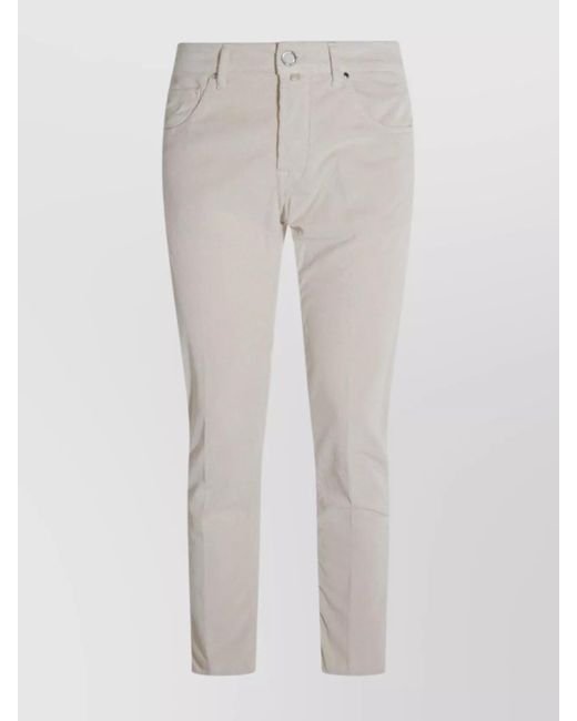 Jacob Cohen White Trousers With Belt Loops And Pockets for men