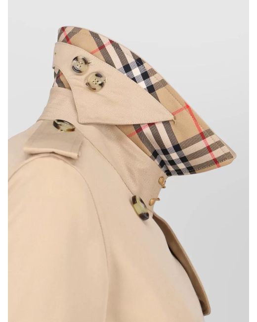 Burberry Natural Belted Waist Jacket Epaulettes Storm Flap