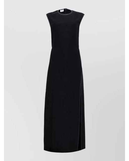 Filippa K Black Maxi Dress Sleeveless Cut Out Back Contrast
