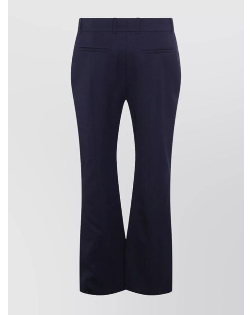 McQueen Blue Wool Straight-Leg Trousers