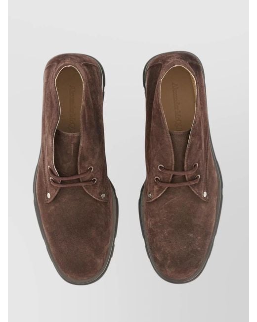 McQueen Brown Suede Boots for men