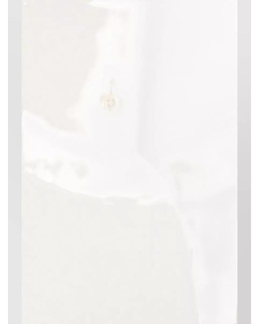 The Row White Cotton Collared Dress Short Sleeves Pleated