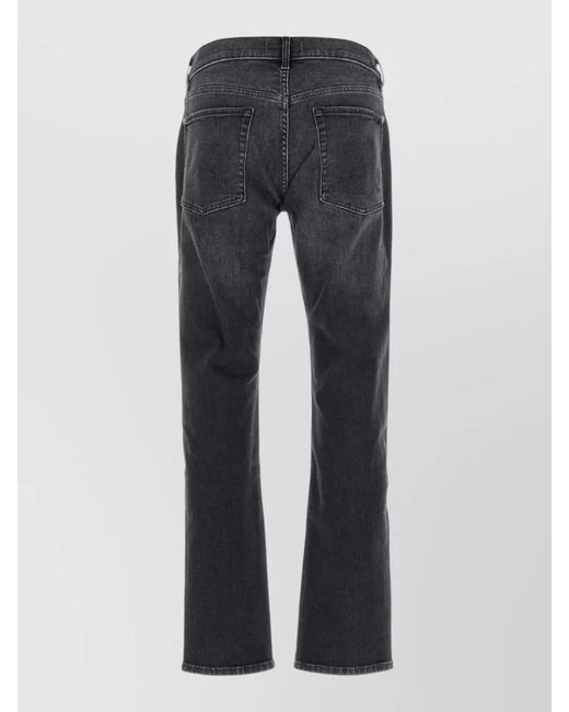7 For All Mankind Gray Stretch Denim Jeans Slim Fit Mid Rise for men