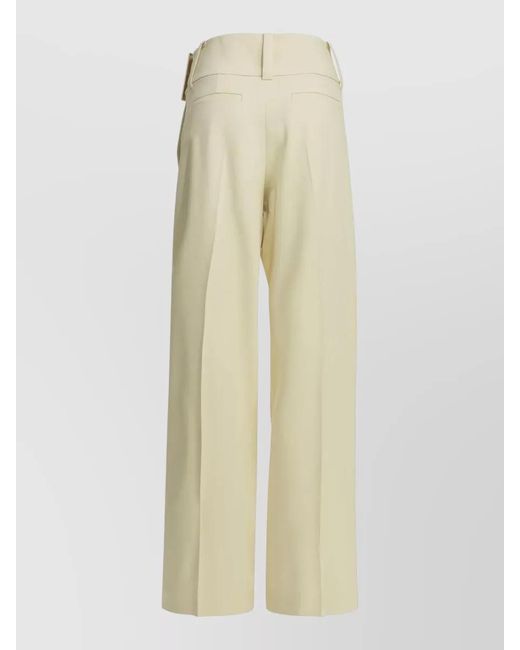 Sportmax Natural Tailored Trousers Pleated Front Wide Waistband