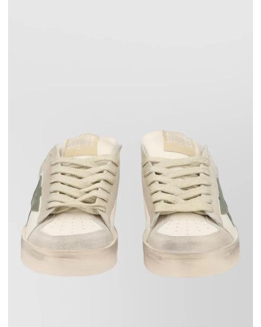 Golden Goose Deluxe Brand Natural Sneakers Contrast Star Patch Perforated Toe Box