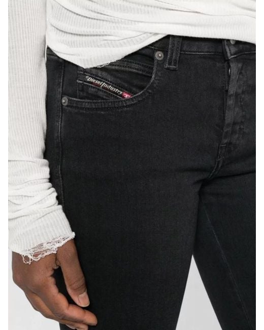 DIESEL Black Straight-Leg Denim Jeans