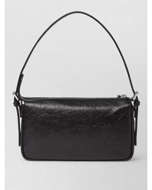 Fendi Black Small Calfskin Clutch Zip Top Shoulder
