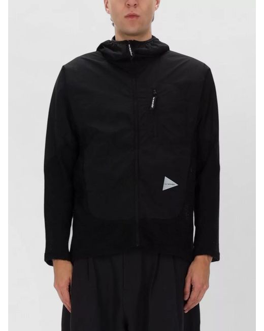 And Wander Black Alpha Direct Raincoat for men